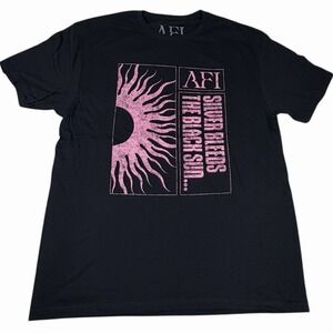 AFI Band 2025 Fall US Tour Tee T-Shirt Sz Large Black Short Sleeve Sun Logo NWOT